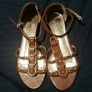 Rampage Brown Studded Gladiator Sandal